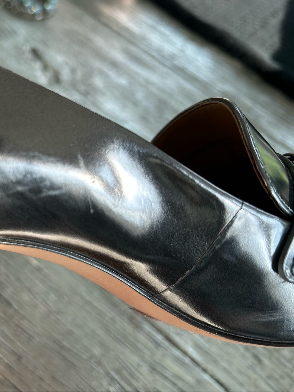 Coach Metallic Gunmetal Pointed-Toe Tassel Loafers- gorgeous classy pump - Picture 11 of 12